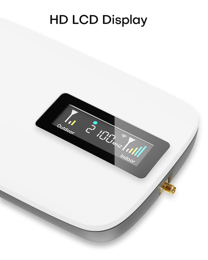 Cell Phone Booster for Home Office | Up to 2500 Sq Ft | Cell Phone Signal Booster Boosts 5G, 4G LTE for All U.S. Carriers—Verizon, AT&T, T-Mobile&More | HD Display | App Support | FCC Approved
