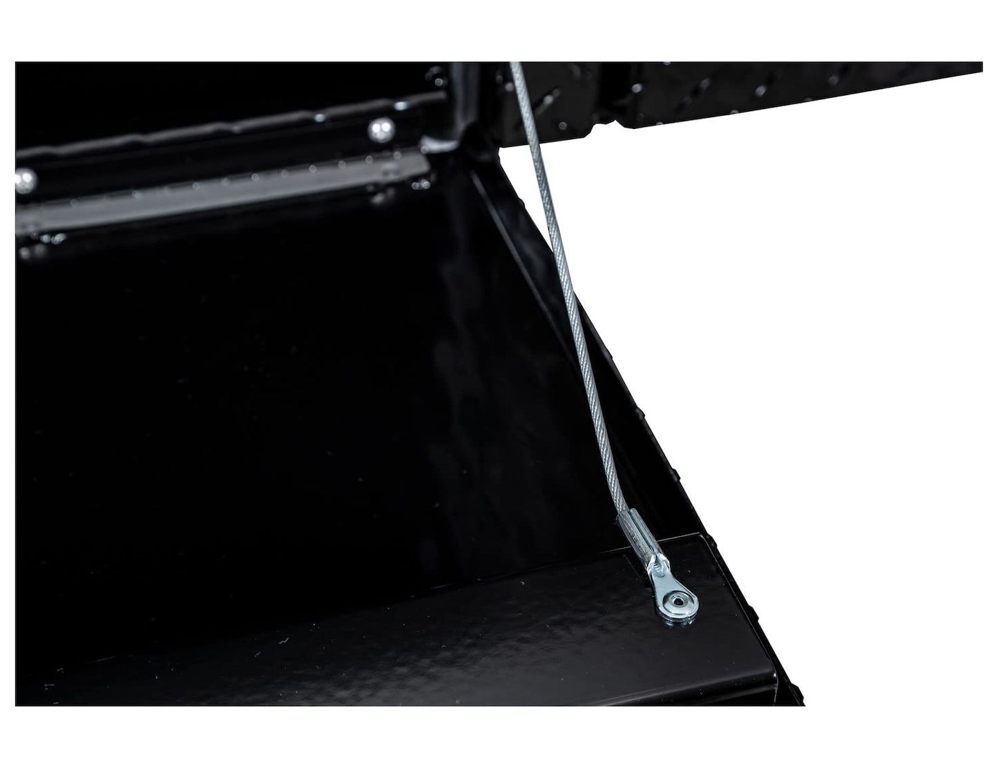 Buyers Products 1721551 Black Aluminum Diamond Tread Topsider Truck Box With Drop Door, 72 x 13 x 16 Inch, Made in The USA, Lockable Tool Chest, Durable Job Box For Storage & Organization