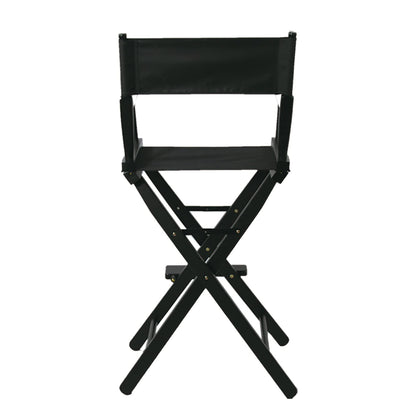 JXUFDHO Tall Directors Chair Foldable 46'', Makeup Chair Black for Makeup Artist, 250lbs Capacity Solid Hardwood,Black