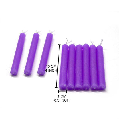 Vrinda® Set of 20-4" Mini Chime Ritual Spell Unscented Taper Candles – Ideal for Chime/Altar/Spell Work (Purple)