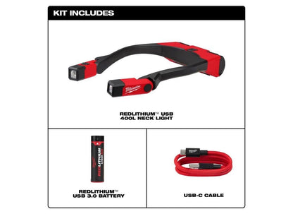 Milwaukee 400 Lumen LED Around The Neck Work Light Adjustable USB Charge
