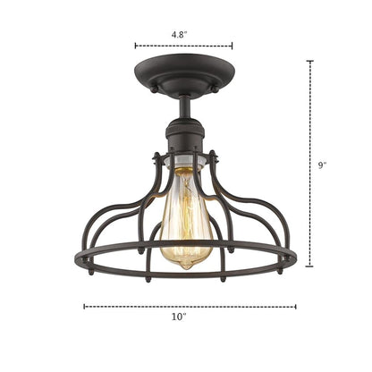 Chloe Lighting Jaxon 1 Light Semi-Flush Ceiling Fixture 10in Wide Rubbed Bronze Model CH2D004RB10-SF1