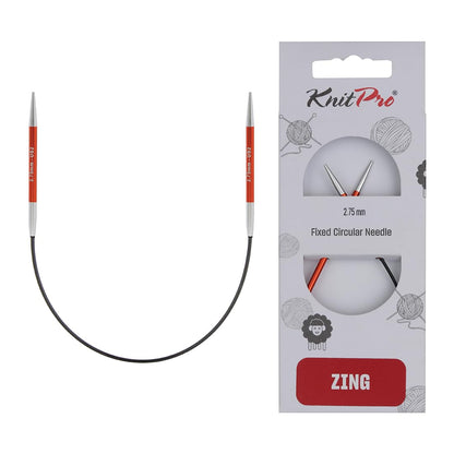 KnitPro Zing Fixed Circular Needles 9" (22.5cm) | US Size 2 (2.75mm)