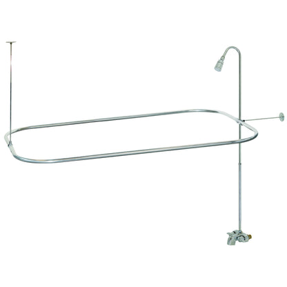 EZ-FLO 27 x 42 Inch Bathcock Type Portable Aluminum Add On Shower Unit with Shower Rod Frame, Chrome Plated, 11123
