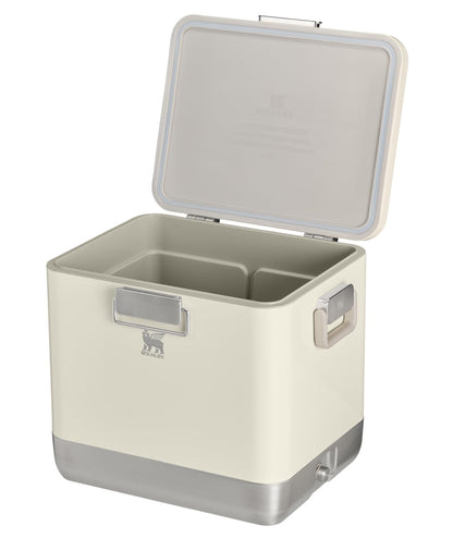 STANLEY Lifted Spirits™ Stainless Steel Cooler | Vacuum Insulated Hard Cooler | Leakproof VaultSeal™ Latch | Premium 18/8 Recycled Stainless Steel | BPA-Free | 55 qt | Cream Gloss