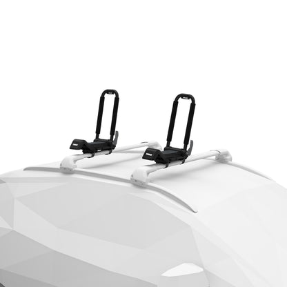 Thule Hull-a-Port XTR - Kayak j-Style roof Rack - Carry up to 2 Kayaks - Folds Flat - Pre-Assembled - Locks to roof Rack - Universal mounting up to 80.5mm Wide Load Bars