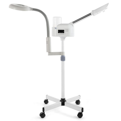 Professional 3 in 1 Facial Steamer Upgrade Esthetician Steamer with hot & Cold Nozzle 5X LED Magnifying Lamp Beauty Salon Spa