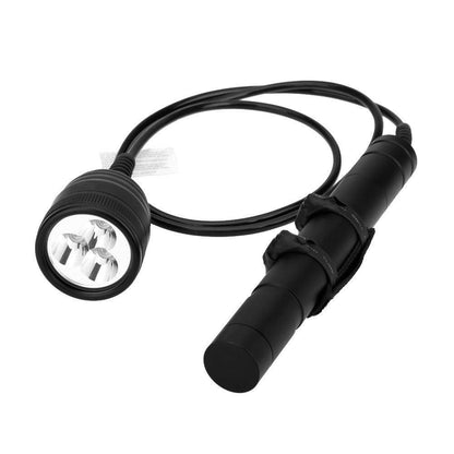 SecurityIng DF06 3000LM Primary Canister Dive Light, 3 LEDs Scuba Diving Flashlight Underwater 492ft/150M Torch with 1.2M Cable for Professional Diving/Cave Diving(Batteries Not Included)