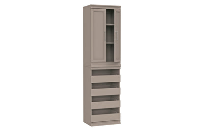 ClosetMaid Modular Storage 21.38-inch W 3-Shelf 4-Drawer Tower Wood Closet System, Smoky Taupe