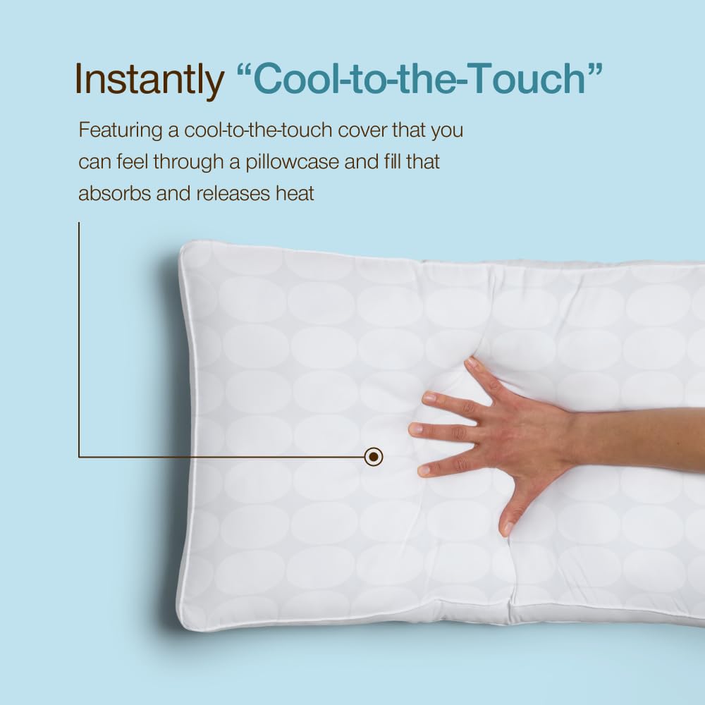 Coop Home Goods Essence Cooling Down Alternative Pillows Set of 2, King Size Adjustable Cooling Pillow for Hot Sleepers, Luxury Cool-to-the-Touch Hotel Pillows for Stomach, Back, or Side Sleepers