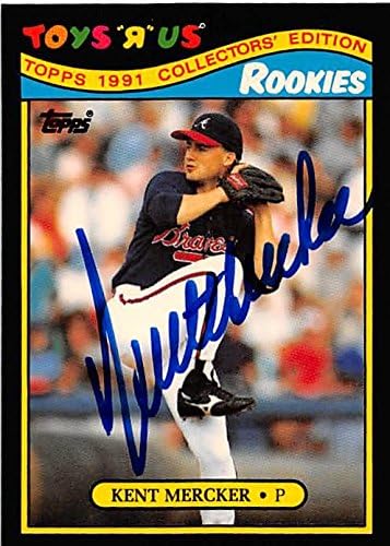 Sports Memorabilia Autograph Warehouse 248400 Kent Mercker Autographed Baseball Card - Atlanta Braves 67 1991 Topps Toys R US Rookies - No. 19