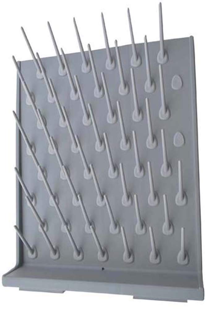 Heytaful Lab Drying Racks Pegboard Bench-top Wall-Mount Laboratory Glassware Cleaning Polyethylene Equipment (52 Grey)
