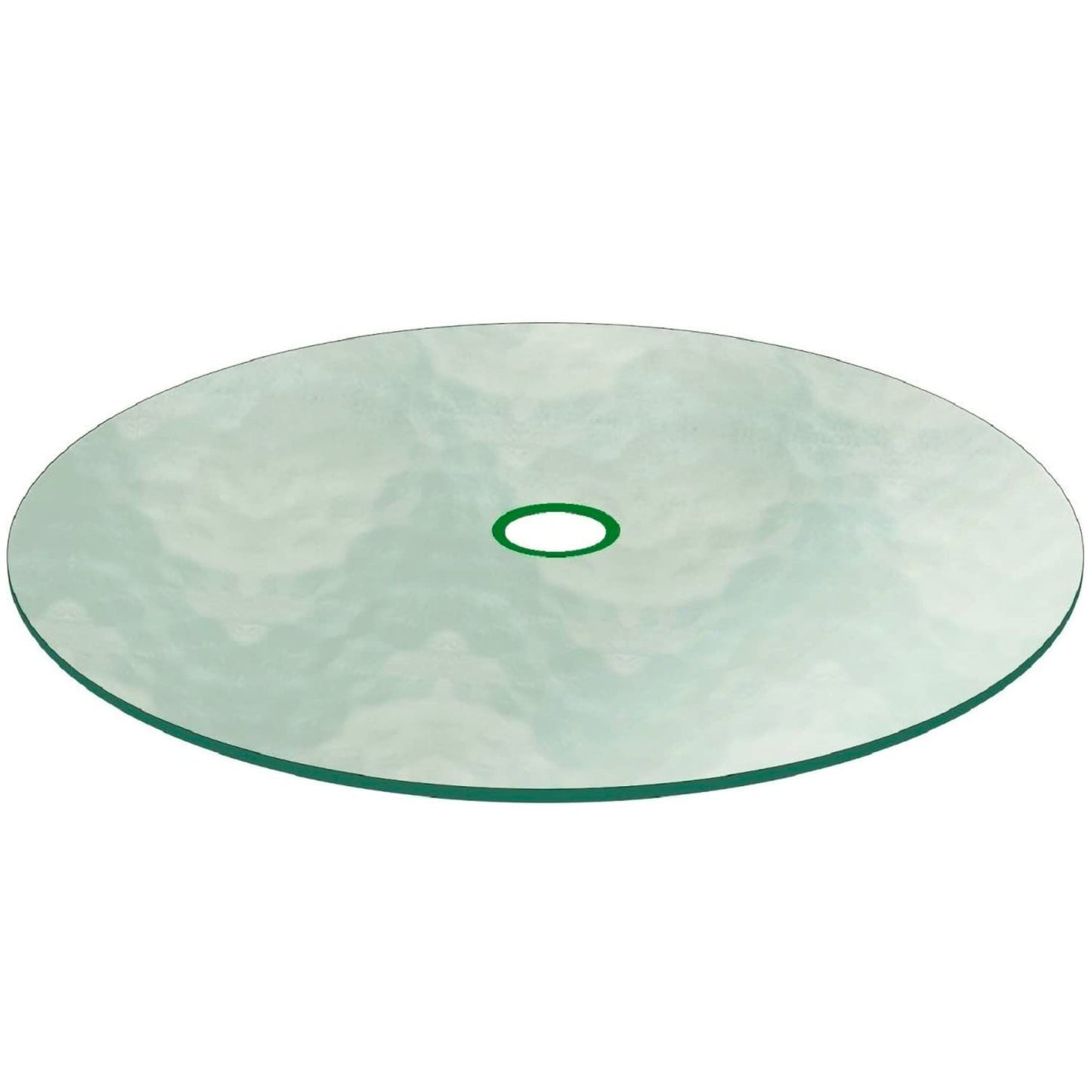 Round Clear Tempered Patio Glass Table Top 42 Inch with 3/16 Inch Thick Flat Polished Edge w/ 2-1/4" Hole, Ideal for Tables Desks Workspaces and Outdoor Furniture by Fab Glass and Mirror