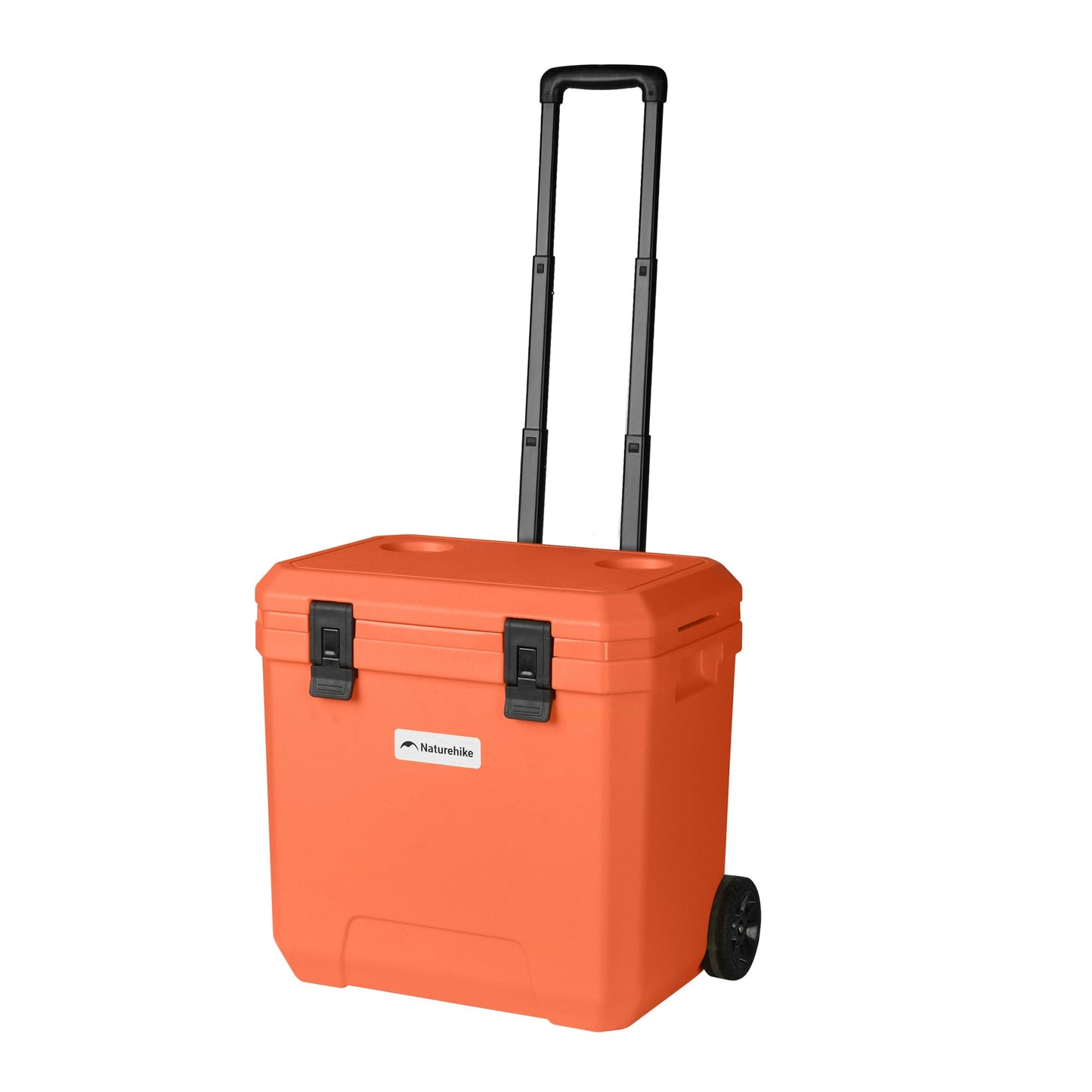 Naturehike 38 QT Wheeled Cooler, 6-Side PU Insulation Ice Chest 153-Hour Ice Retention, Rolling Hard Cooler Holds 45 Cans, 220 lb Seat, All-Terrain Wheels for Camping & Beach