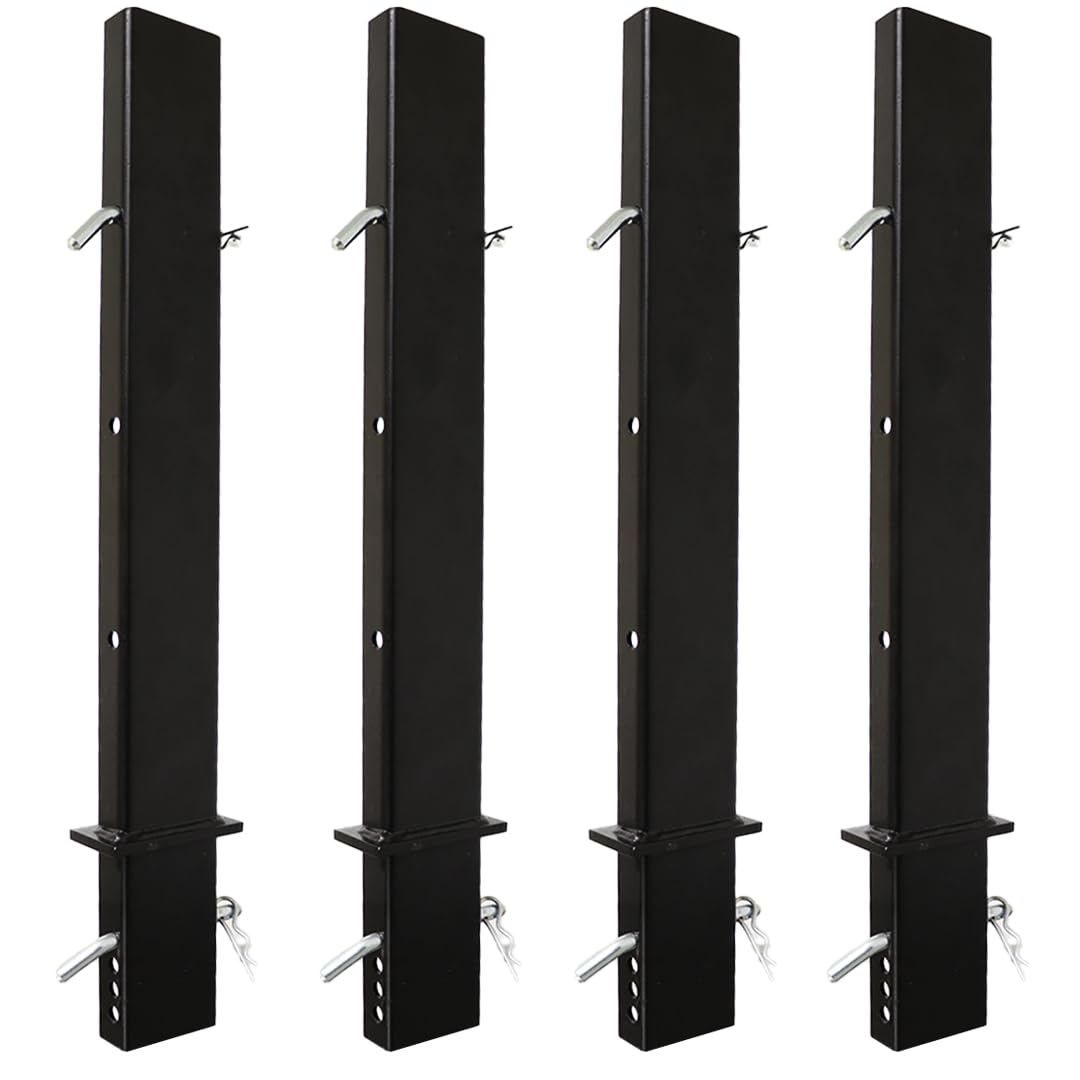 BoxerTool 4 Pack 30" Adjustable C Channel Pipe Stake for Flatbed Trailer Hauler – Made of Steel - 4 Pack