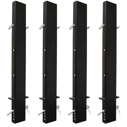 BoxerTool 4 Pack 30" Adjustable C Channel Pipe Stake for Flatbed Trailer Hauler – Made of Steel - 4 Pack