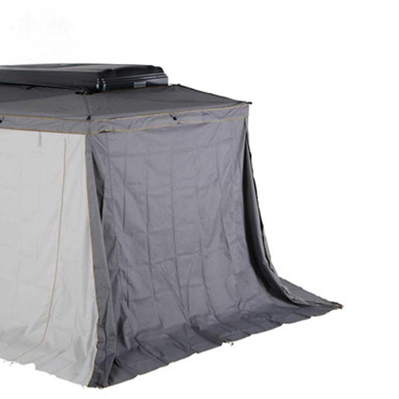 Overland Vehicle Systems 18319909 HD Nomadic 270 LTE Awning Wall 3 & 4 Driver Side | Dark Gray Fabric with Green Trim | Velcro Attachment | Weather-Resistant | Awning Sold Separately