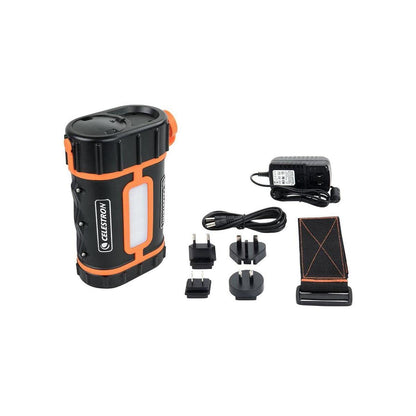 Celestron - PowerTank Lithium Pro Telescope Battery – Rechargeable Portable 12V Power Supply for Computerized Telescopes – 17 Hour Capacity/ 158.74Wh - Red/White LED Light - 2 USB Ports