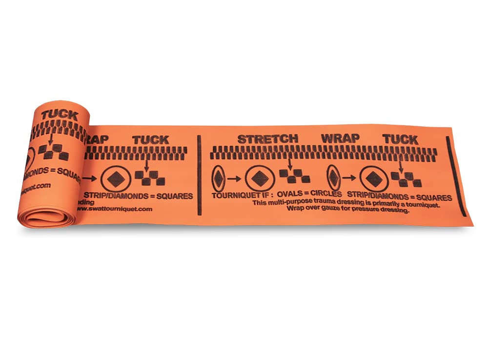 SWAT-T Tourniquet Orange by Safeguard Medical, Emergency First Aid Equipment for Massive Hemorrhage Control Made in The USA (Pack of 10)