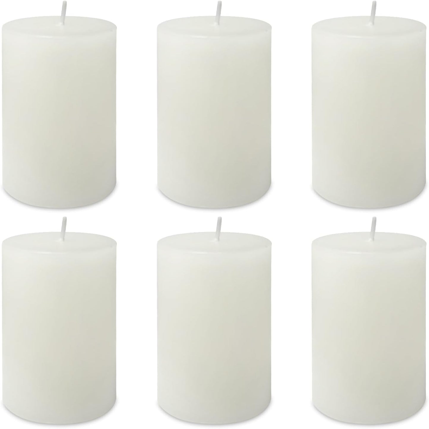6 Pack 2x3 inch Pillar Candles, White Unscented Votive Candle for Celebration Home Decoration, Dripless and Long Burning Time