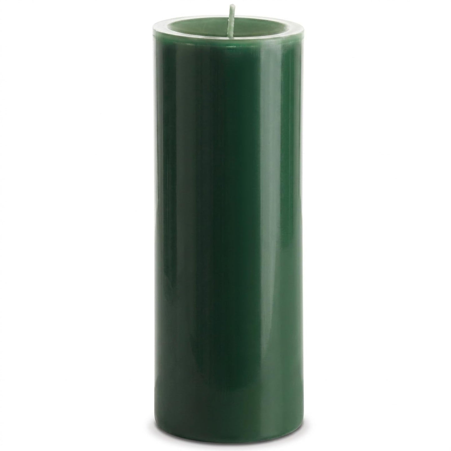 Bougies La Française Unscented Pillar Candle, Green, Made in Tunisia, Ready-to-Light Cotton Wick Included, Vegetable Wax Decorative Candle, 3.15" Diameter × 7.87" Tall, Approx. 125-Hour Burn Time