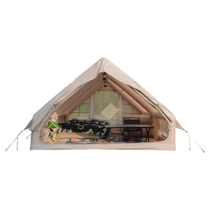Inflatable Tents for Camping, Blow Up Tent with Hand Pump, Easy Setup 4 Season Inflatable Tent with Mesh & Chimney Window., Waterproof Oxford Air Tents for Camping 4/6/8/10/12 (157.5*118*78.7inch)