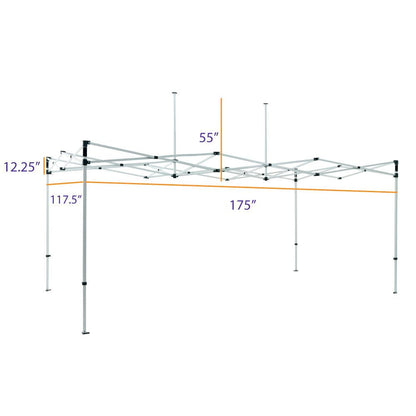 Impact Canopy 10 x 15 Canopy Pop up Tent Frame, Replacement Aluminum Frame, Canopy Frame, Dust Cover
