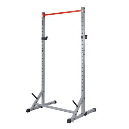 Sunny Health & Fitness Squat Stand Power Rack for Weightlifting - Multifunction Bench Press Squat Rack with Adjustable Pull Up Bar for Home Gym - SF-XF922059