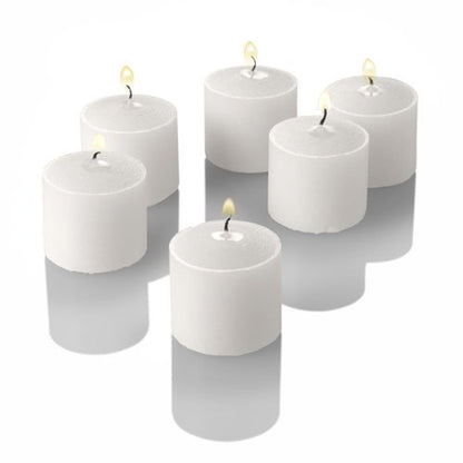 D'light Online Long 10 Hour Burn Time Unscented Votive Candles - Small Candles for Birthdays, Baby Shower, Home Decoration, Restaurants and Weddings (White, 10 Hour - Set of 12)