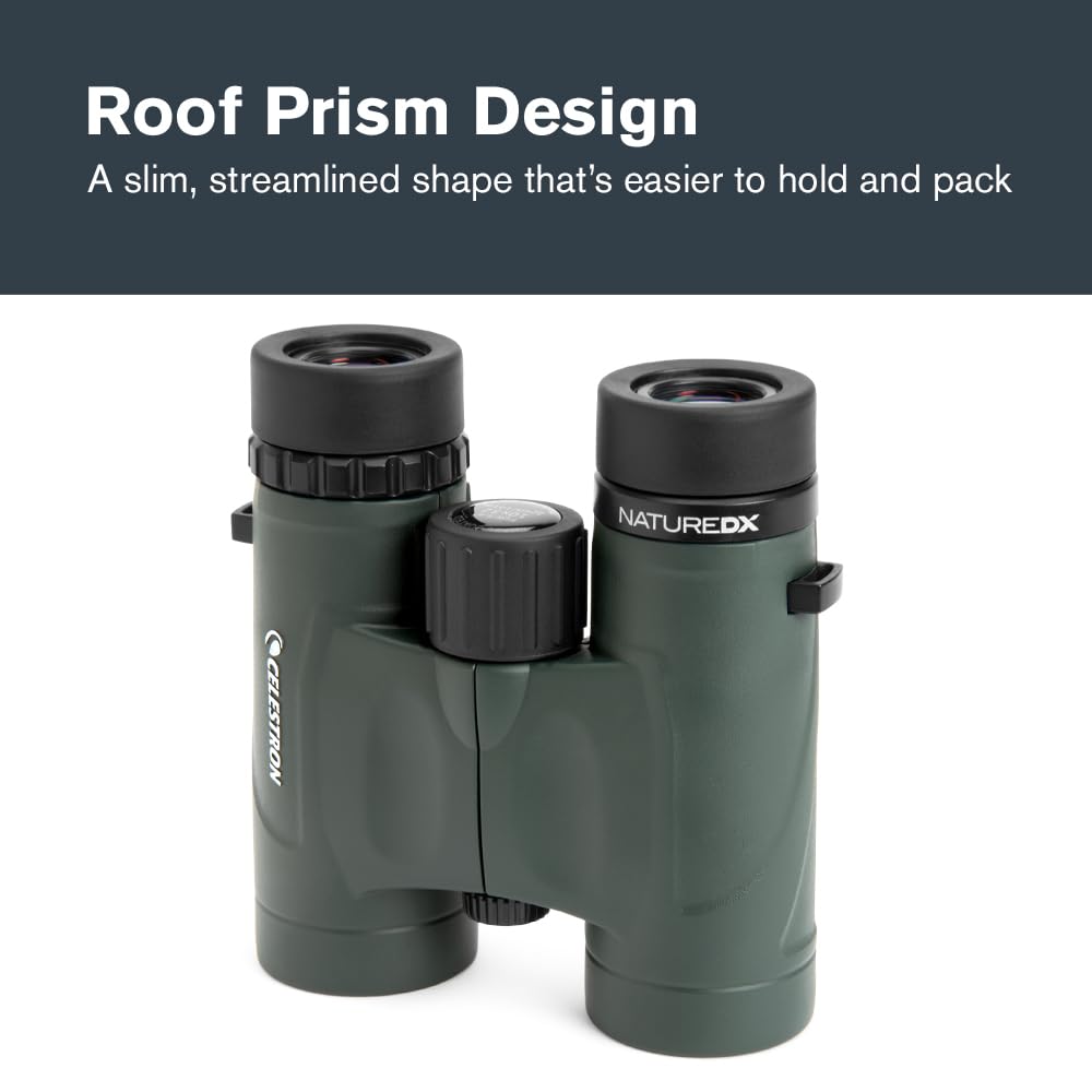 Celestron - Nature DX 10x32 Binoculars – Ideal for Birding and Outdoors – 32mm Objective Lenses – Wide 7.4° Field of View – BaK-4 Prisms – Fully Multi-Coated – Waterproof and Fogproof