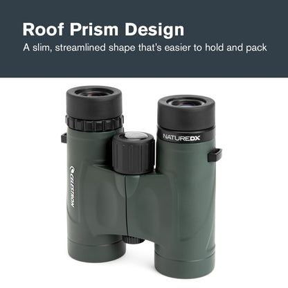 Celestron - Nature DX 10x32 Binoculars – Ideal for Birding and Outdoors – 32mm Objective Lenses – Wide 7.4° Field of View – BaK-4 Prisms – Fully Multi-Coated – Waterproof and Fogproof