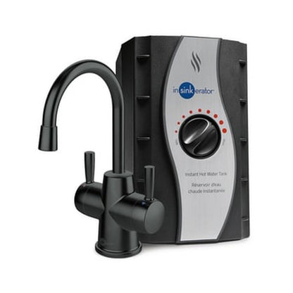 InSinkErator Stainless Steel Tank, HC250MBLK-SS HOT250 System, 2-Handle Drinking Faucet in Matte Black with 2/3-Gallon, Filter-Compatible Instant Hot/Cold Water Dispenser