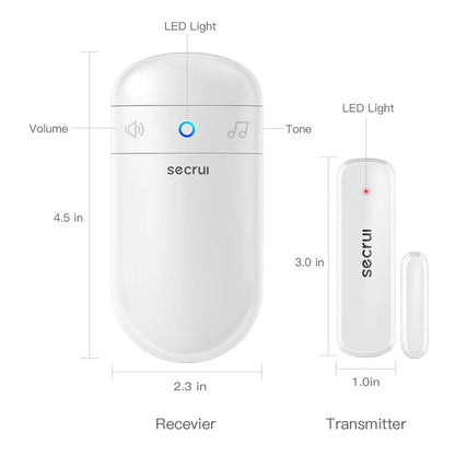 Door Chime, Door Sensor Chime for Door Opens – Door Ringer with 500ft Operating Range 52 Chime Adjustable Volume Mute Mode LED Indicators –Entry Alert Chime for Business/Home/Office