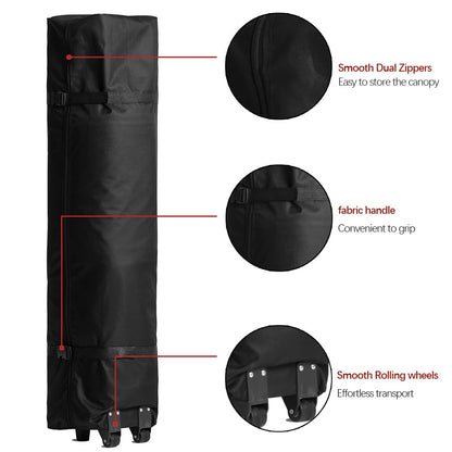 10x10 Pop Up Canopy Tent – One-Person Setup, Waterproof & UV-Blocking, Heavy-Duty Steel Frame, Wheeled Bag & Sandbags – Outdoor Shelter for Party, Camping, Beach, Outside Events (White)