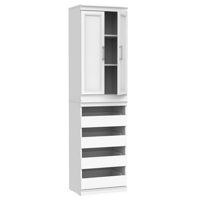 ClosetMaid Modular Storage 21.38-inch W 3-Shelf 4-Drawer Tower Wood Closet System, White