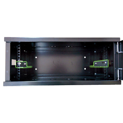 Electriduct 4U Wall Mount Rack Enclosure Network Cabinet Solid Door Black Powder Coated Steel with Lock