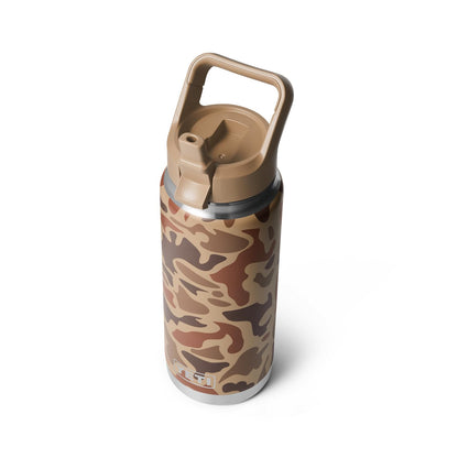 YETI Rambler 26 oz Bottle, Vacuum Insulated, Stainless Steel with Straw Cap, Wetlands Camo