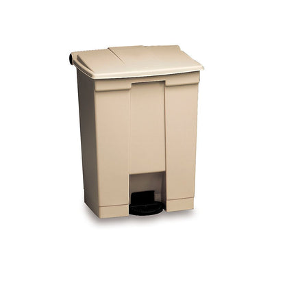 Rubbermaid Commercial Products Step-On Lid Trash Can, 12-Gallon, Beige, Hands-Free Sanitary Use Garbage Can for Medical Waste in Hospitals/Lab/Emergency/Patient Rooms