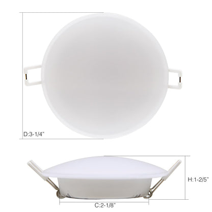 Homdec 12 Volt RV LED Recessed Ceiling Light, 3-Inch Puck Light, Dimmable 4W, 4000K Cool White, Model RVR3HN-