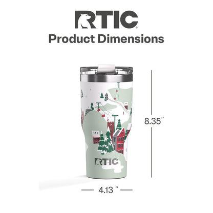 RTIC 30oz Essential Tumbler with Lid, Ceramic Lined, Insulated, Stainless Steel, Metal, Double Wall Vacuum-Insulation, Travel Cup for Iced Coffee, Tea, Hot and Cold Drink, Apres Ski