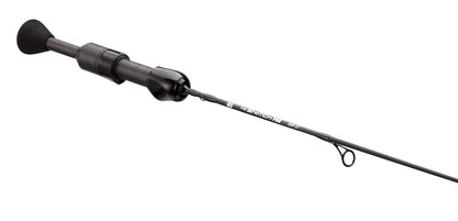 13 FISHING - The Snitch Pro/Freefall Ghost - Inline Ice Fishing Combo - 23" with Flex-Core Quick Action Tip - Left Hand Retrieve - SNPFF-23-LH Black