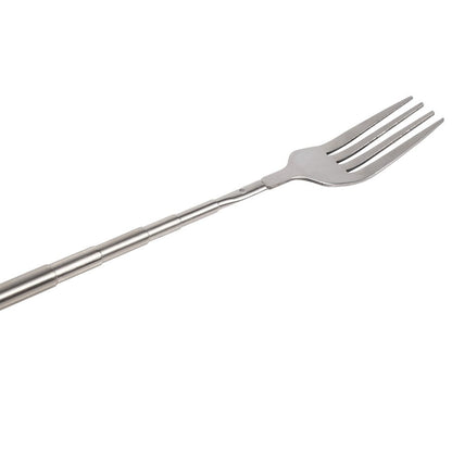 Telescopic Fork, 3PCS Stainless Steel Extendable Long Handle BBQ Dinner Fruit Dessert Fork, Sturdy and Durable 8.7-25.4inch