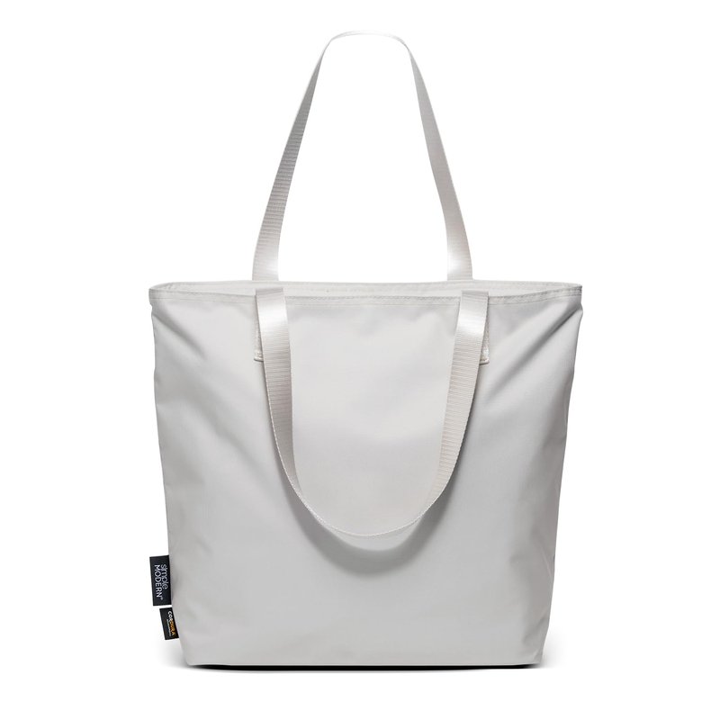Simple Modern Tote Bag for Women | Medium Water-Resistant Laptop Purse with Compartments and Zipper Top | Shoulder Bag with Pockets for Work, Travel & School | Almond Birch