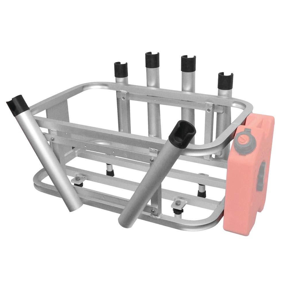 Extreme Max 3005.4257 Aluminum Jet Ski PWC Fishing Rod Rack and Cooler Combo - Compatible with RotoPax Fuel Can Mounts