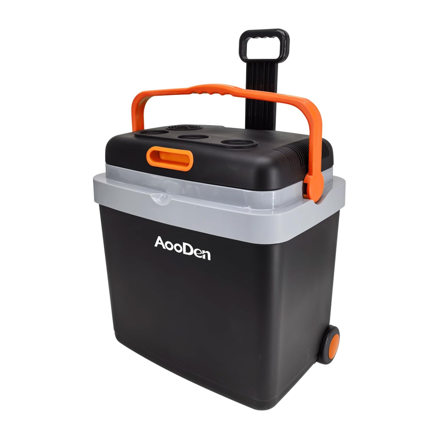 AooDen Electric Car Cooler and Warmer 35 Quart(33 Liter) Capacity with Draw bar and Wheels, Thermoelectric Iceless Cooler for Travel, Camping, Vehicles, Truck, Home - 12V DC and 120V AC