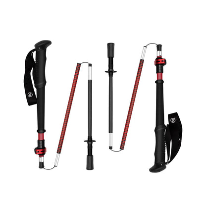 WindQuester Ultralight Carbon Fiber Trekking Poles – 198g Adjustable Folding Hiking Poles for Backpacking (110–130cm), Thru-Hiking, Trail Running – Strider Z Compact Collapsible Hiking Pole