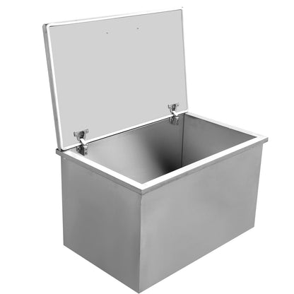 83QT Drop in Ice Chest, Stainless Steel Ice Cooler, Commercial Ice Bin with Cover, Outdoor Kitchen Ice Bar, Drain-Pipe and Drain Plug Included, for Cold Wine Beer