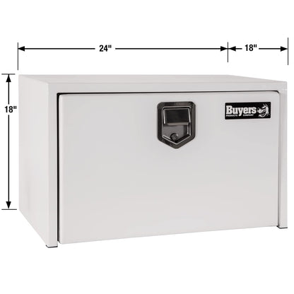 Buyers Products 1702200 Steel Underbody Truck Box with Lockable Paddle Latch, 18x 18x 48 Inch, for Work/ Utility Truck, Truck Storage and Organizer, Made in the USA, White