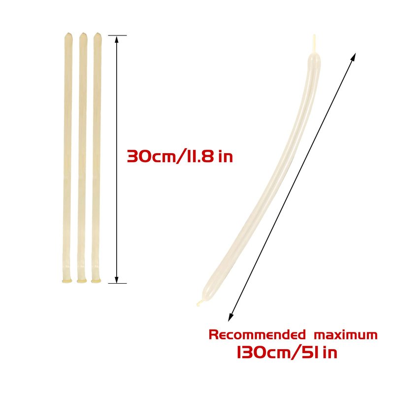 KAWKALSH 260 Clear Long Balloons for Animals, Thickening Skinny Latex Twisting for Arch Modeling Magic Clown Birthday Wedding Party Decorations 100pcs