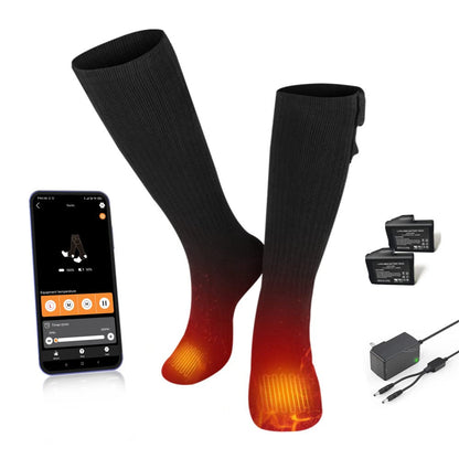 SAVIOR HEAT Heated Socks for Men Women, App Control Rechargeable Battery Electric Ski Socks, 3 Heat Levels Washable Thermal for Snowboarding, Hunting, Work, Hiking, Biking,Camping (Small)